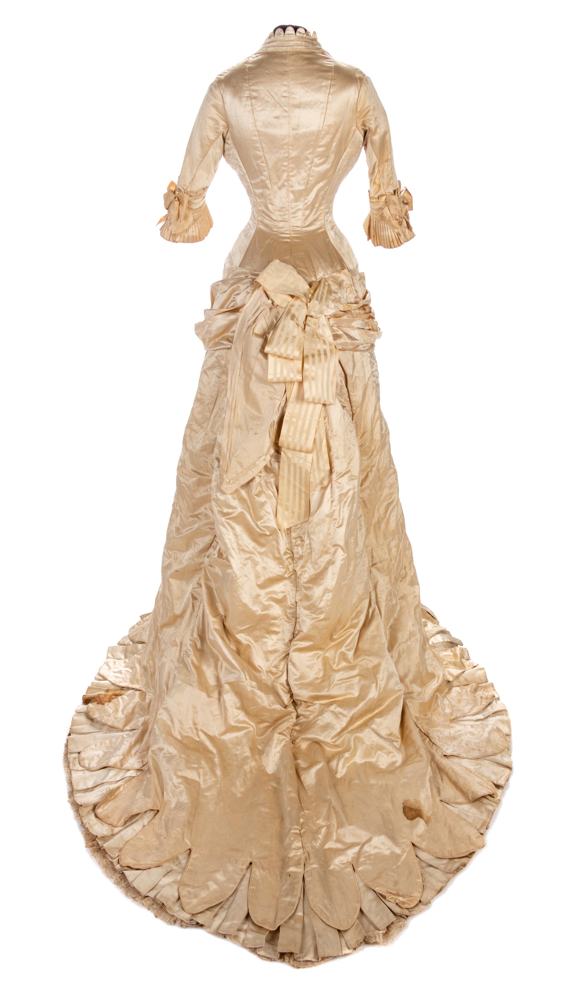 One-Piece Satin Wedding Dress, 1880s