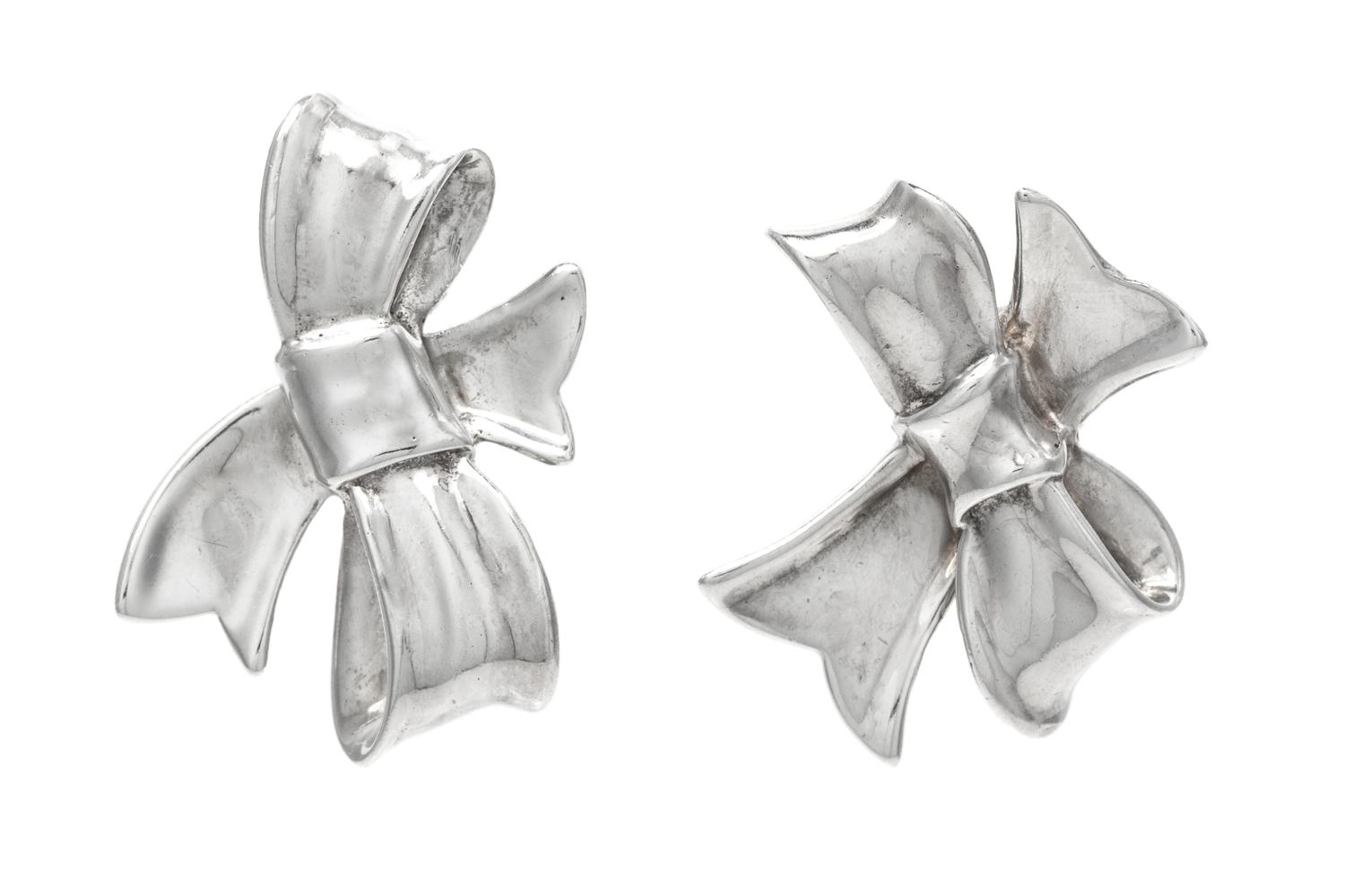 A Pair of Sterling Silver Bow Motif Earrings, Angela Cummings, Circa 1984, 12.50 dwts.