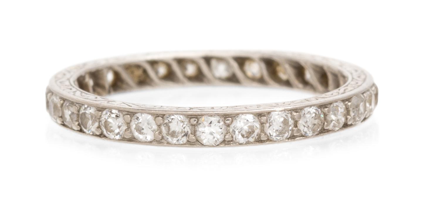 A Vintage Platinum and Diamond Eternity Band, 1.80 dwts.