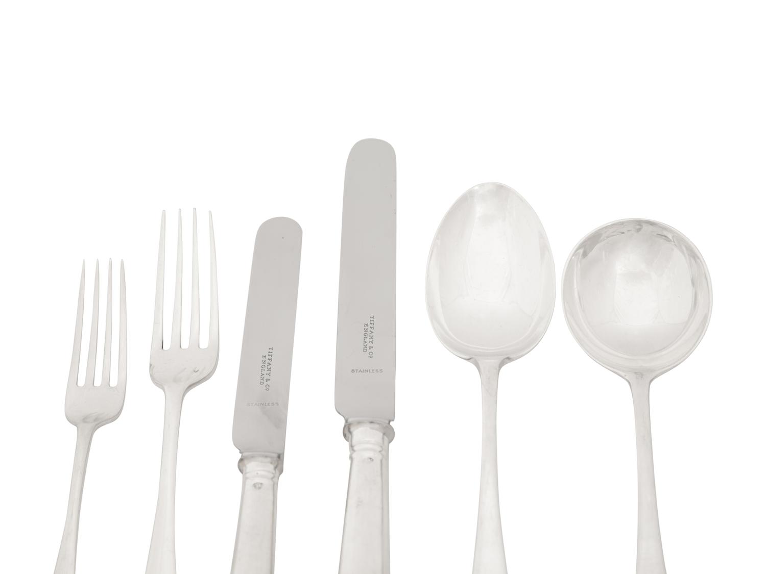 An English Silver Flatware Service Retailed by Tiffany and Co.
