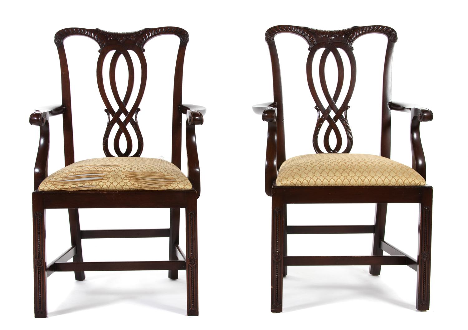 A Pair of George III Style Mahogany Armchairs