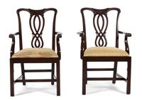 A Pair of George III Style Mahogany Armchairs