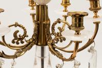 A Pair of Neoclassical Style Gilt Bronze and Rock Crystal Candelabra