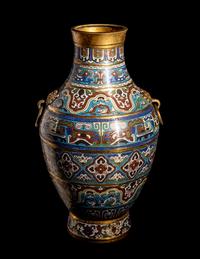 A Chinese Cloisonne Enamel Baluster Vase