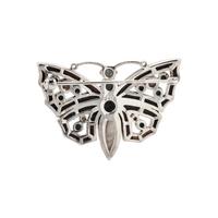 STERLING SILVER AND HARDSTONE BUTTERFLY BROOCH