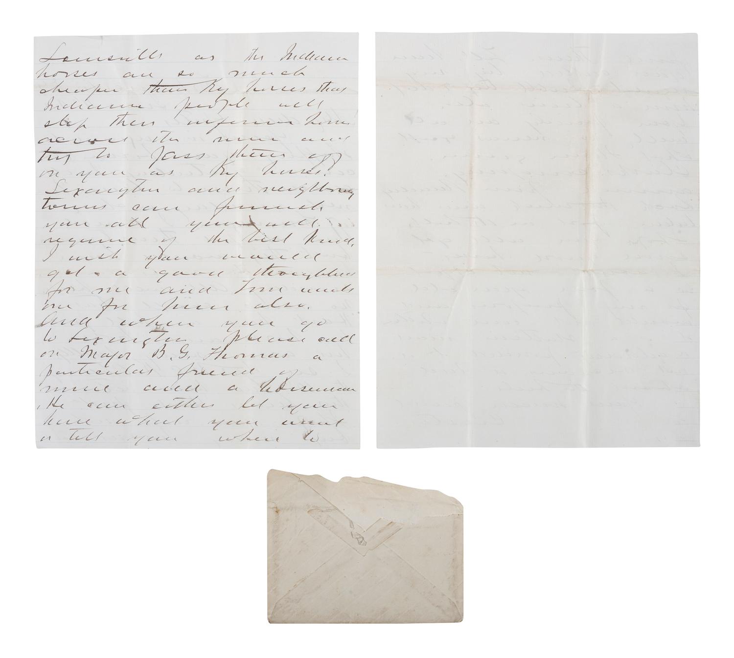 CUSTER, George Armstrong (1839-1876). Autograph letter signed ("Custer"), to Captain George Yates, 7th Cavalry. Fort Yates, Dakota Territory, 11 June 1871.