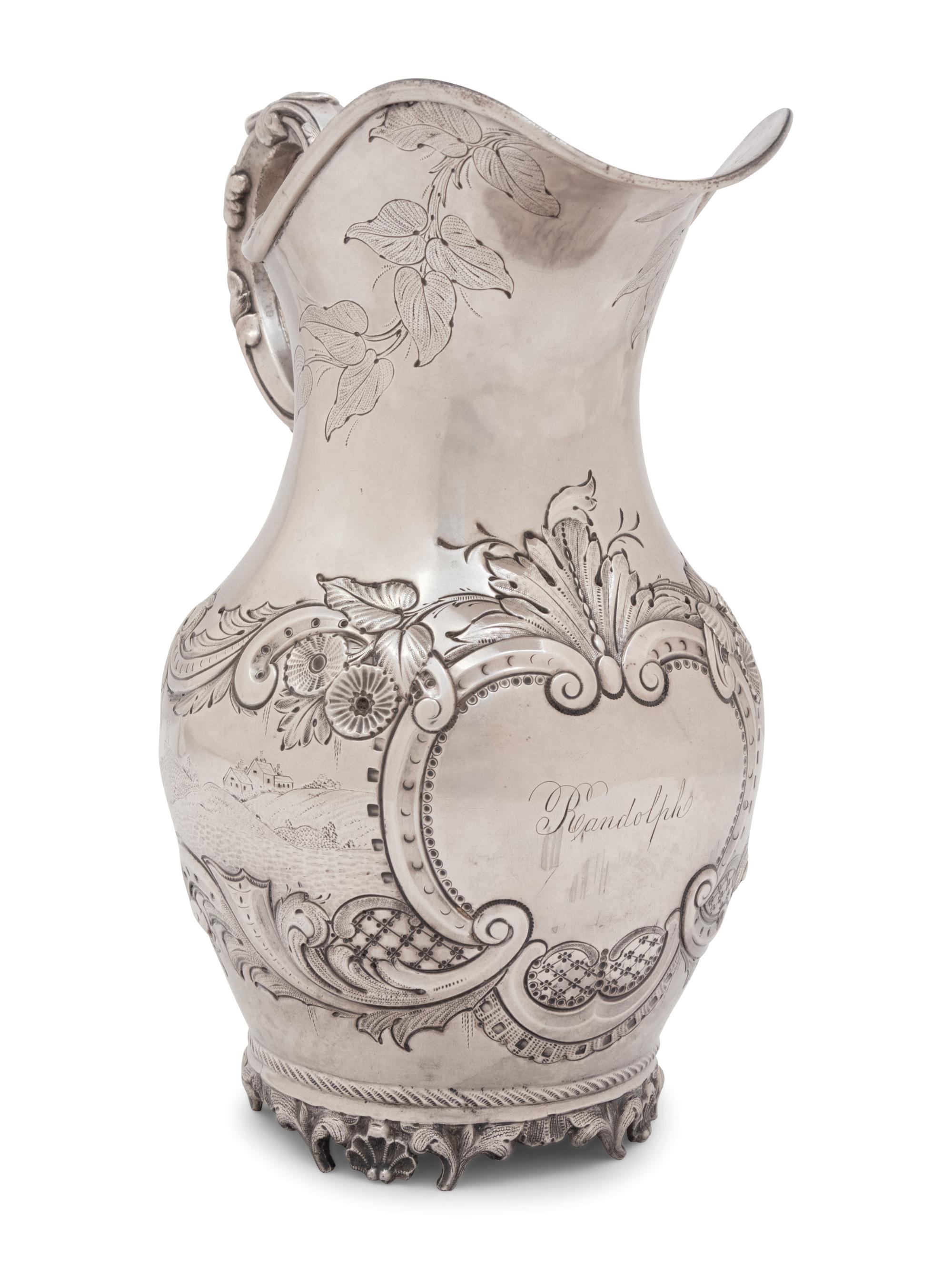 An American Coin Silver Pitcher