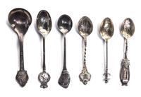 A Collection of Silver-Plate Souvenir Spoons