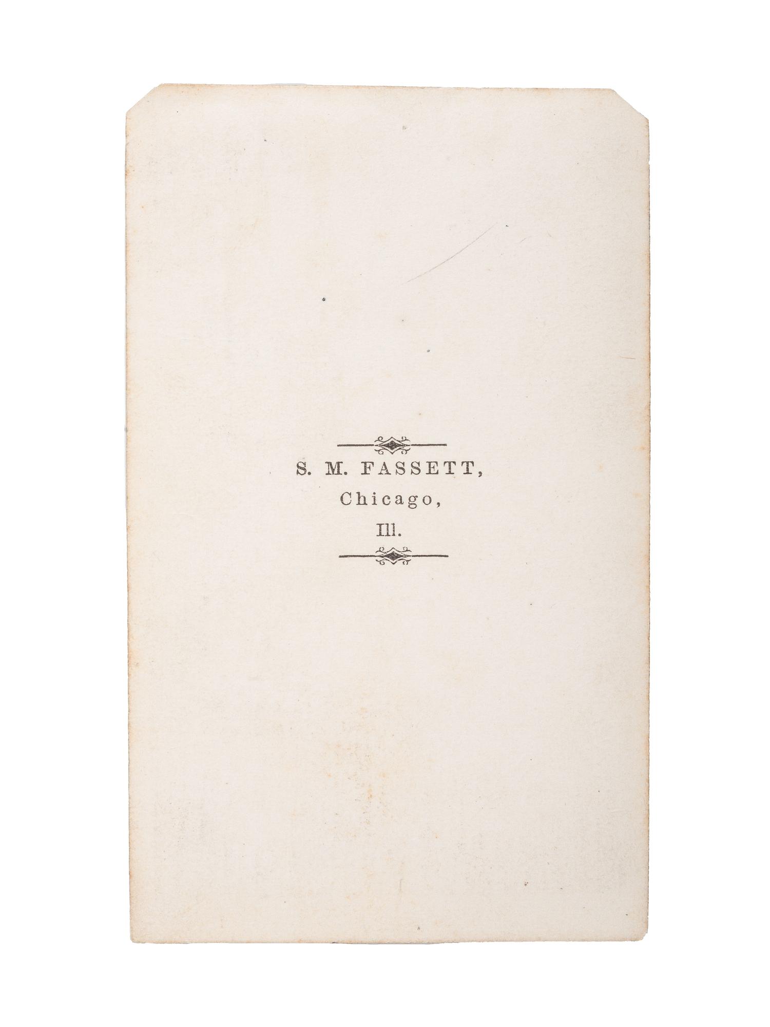 DOUGLASS, Frederick (1818-1895). FASSETT, S.M., photographer. CDV of Frederick Douglass. Chicago, IL, [late February 1864].