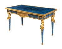 An Empire Style Gilt Bronze Mounted Lapis Lazuli Center Table