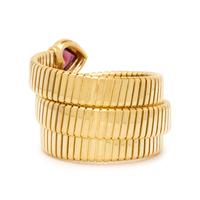 BULGARI, YELLOW GOLD AND PINK TOURMALINE 'SERPENTI' 'TUBOGAS' BRACELET