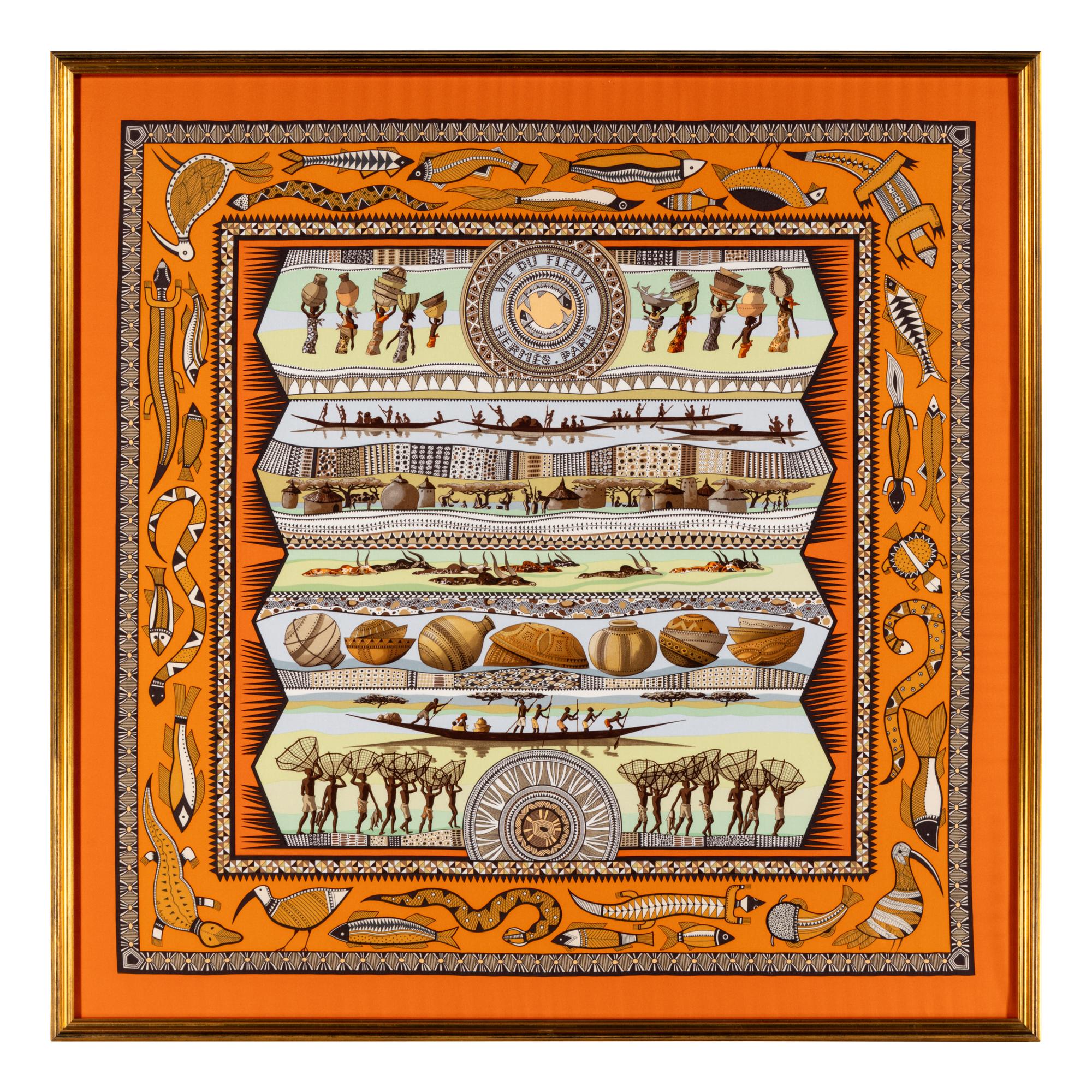 Hermès Framed Silk Scarf, 2005