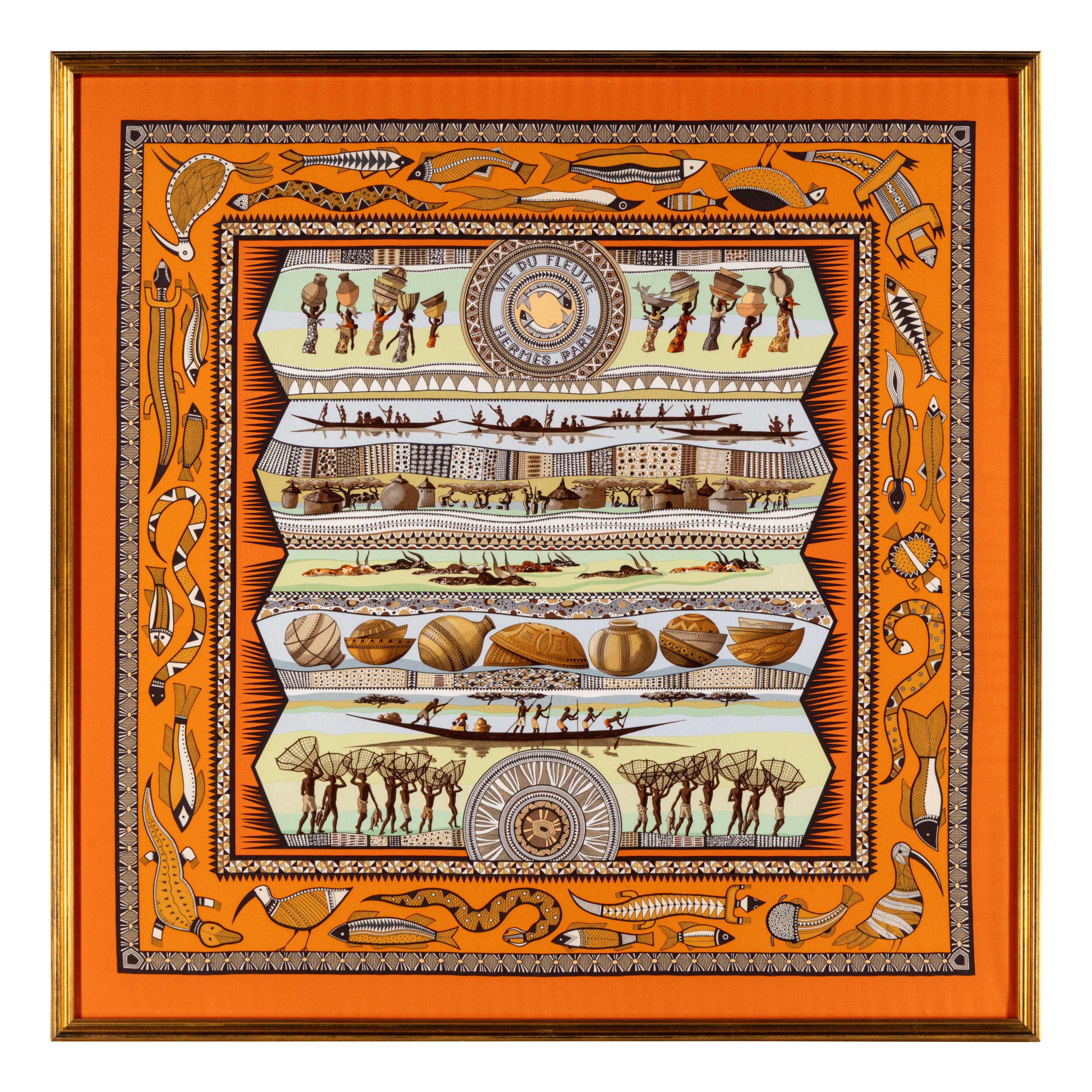 Hermès Framed Silk Scarf, 2005