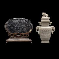 Two Chinese Jade and Jadeite Articles 近代 玉磬及玉瓶