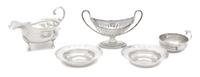 Five English Silver Articles, Various Makers, comprising a wine taster by John Rose, Birmingham, 1975; a small saucer tureen by Thomas