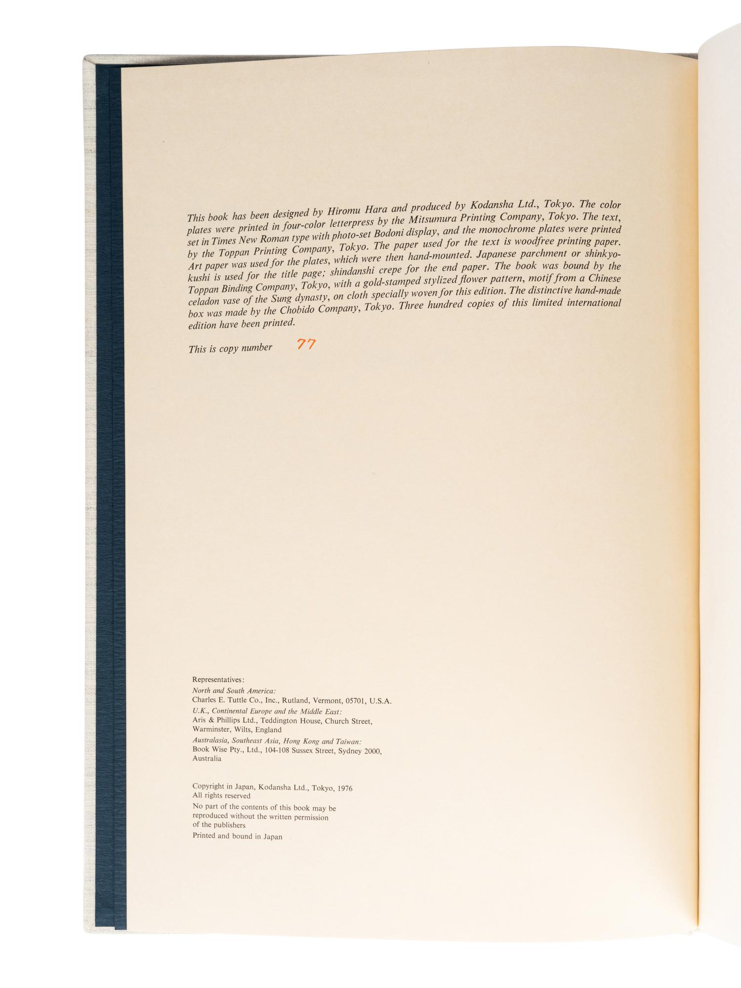 [CERAMICS] Oriental Ceramics: The World’s Greatest Collections . Tokyo: Kodansha, 1976.