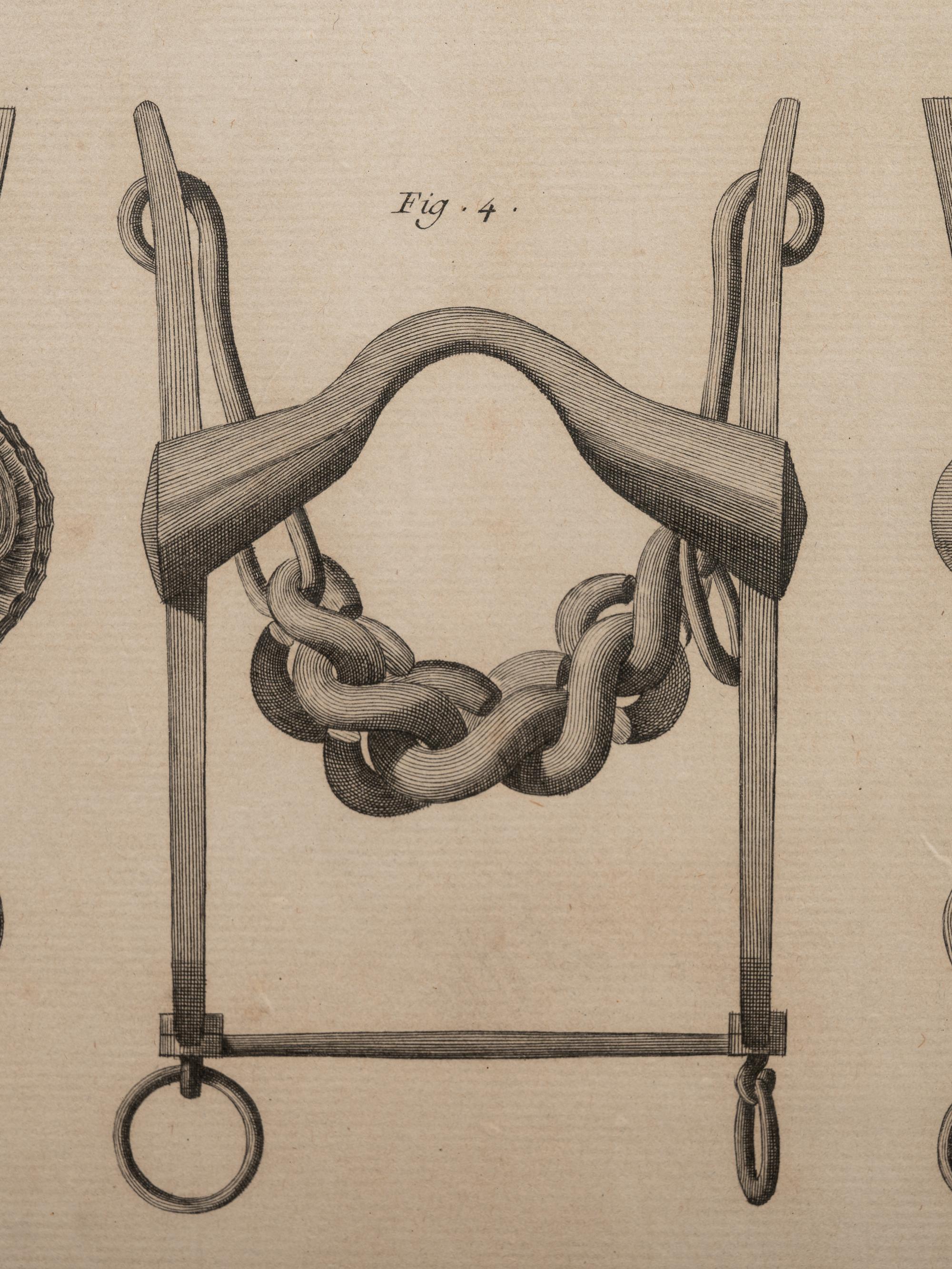 Four Engravings Depicting Horse Spurs, after Louis-Jacques Goussier