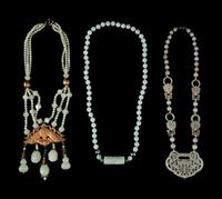 Three Chinese Hardstone Necklaces