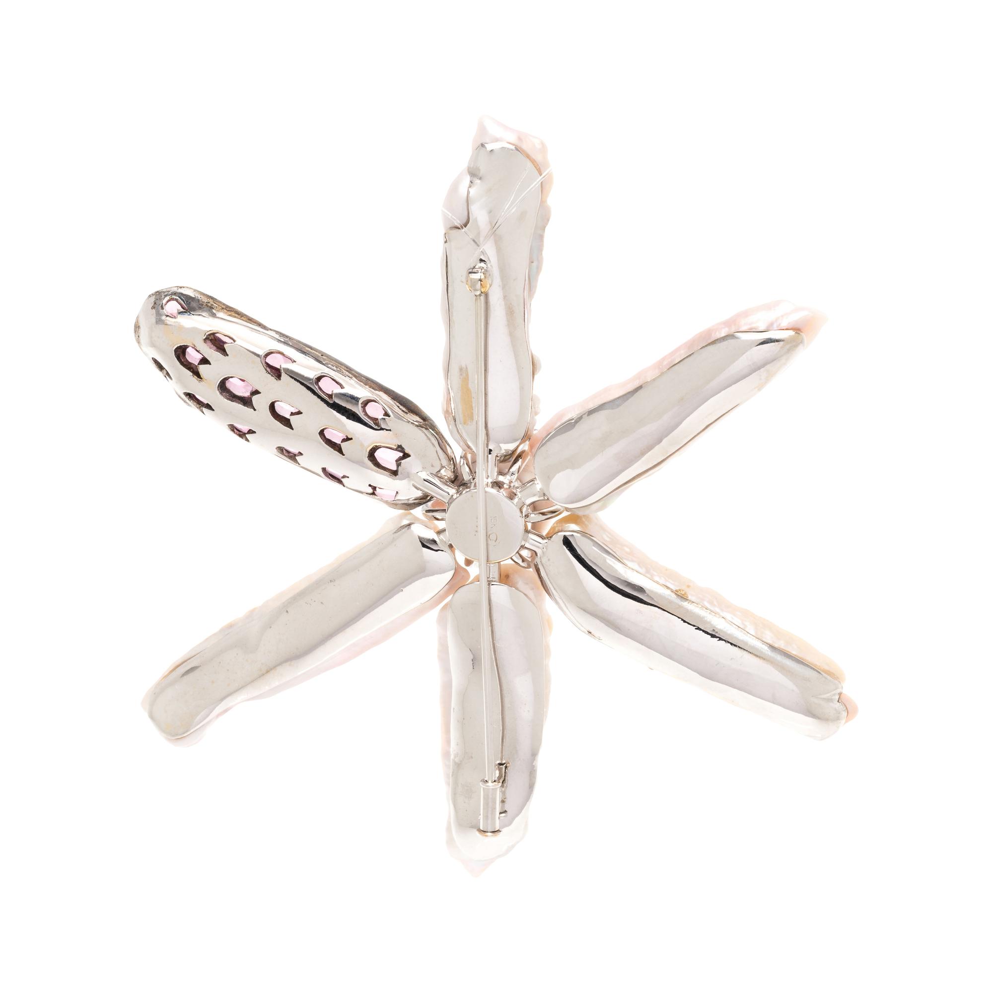CHRISTOPHER WALLING, MULTIGEM FLOWER BROOCH