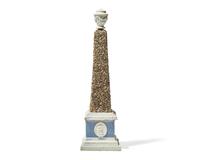 A rare Staffordshire pearlware obelisk, attributed to Ralph Wood, Burslem, England, circa 1798-1801