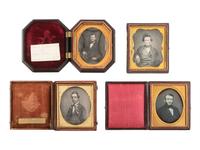 [EARLY PHOTOGRAPHY]. 28 sixth plate daguerreotypes of men with notable hairstyles & facial hair.