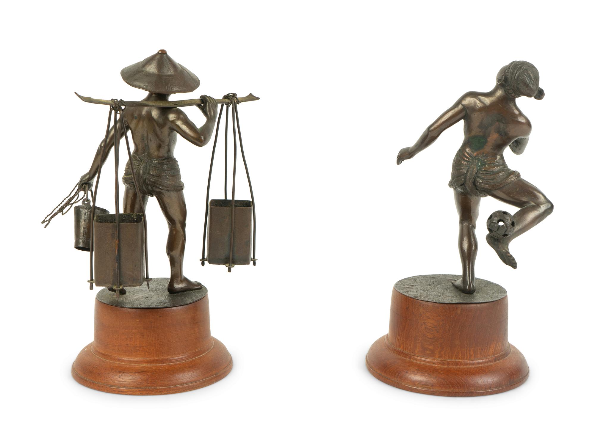 Two Japanese Bronze Figures — 19TH/20TH CENTURY