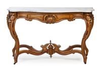 A Louis XV Style Console Table Height 37 1/4 x width 64 1/2 x depth 37 inches. — LATE 19TH CENTURY
