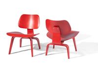 Pair of Red LCW Chairs Herman Miller, USA