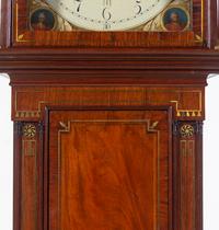 A Regency Brass Inlaid Mahogany Longcase Clock with an Animated Dial