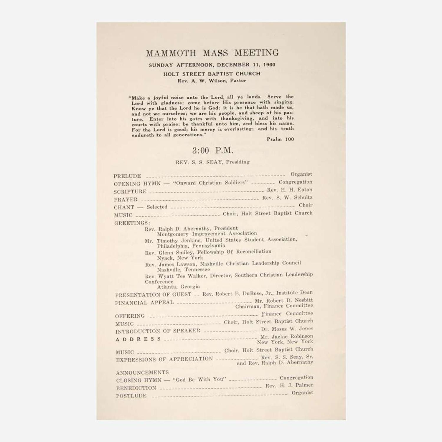 [African-Americana] Robinson, Jackie Montgomery Improvement Association Program, signed