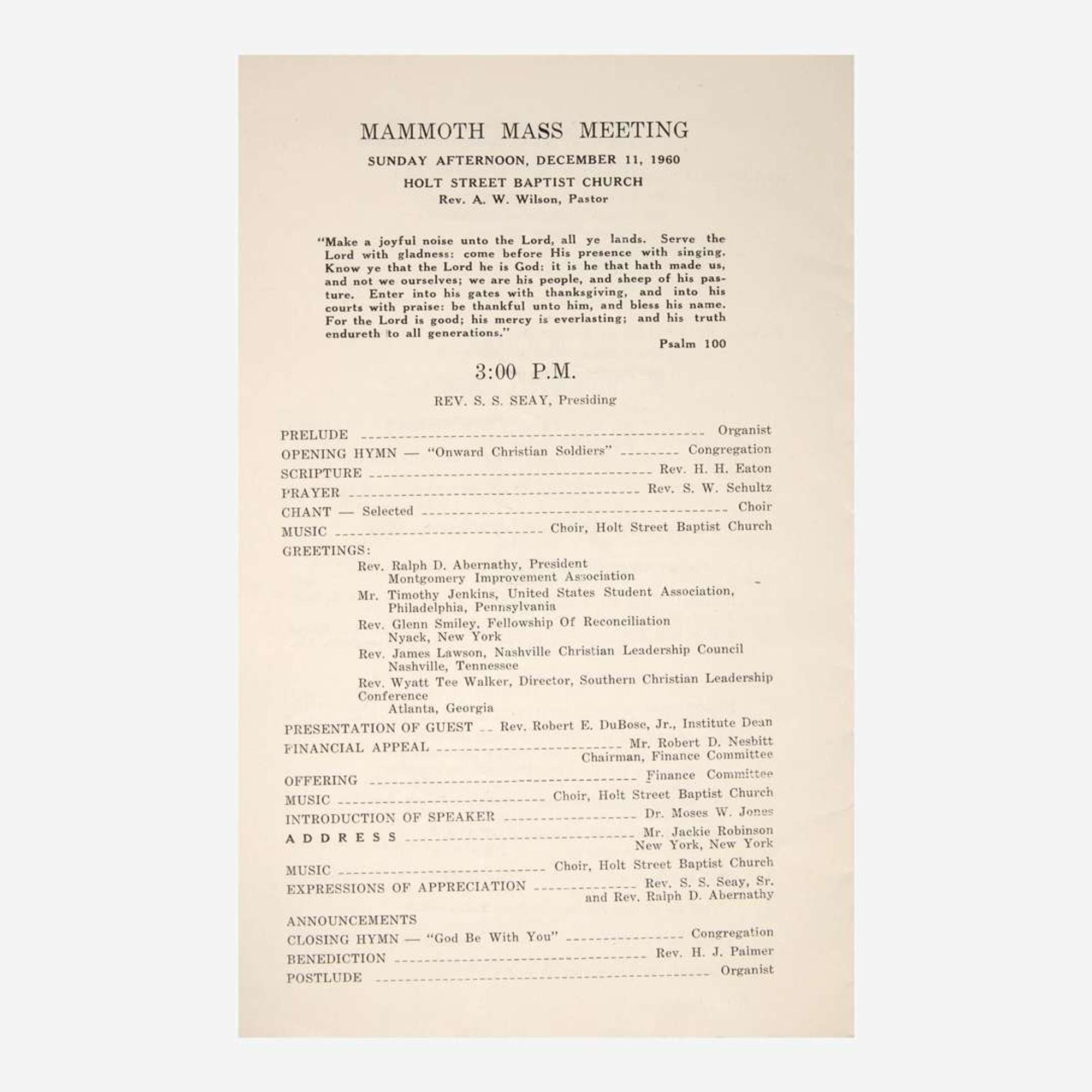[African-Americana] Robinson, Jackie Montgomery Improvement Association Program, signed