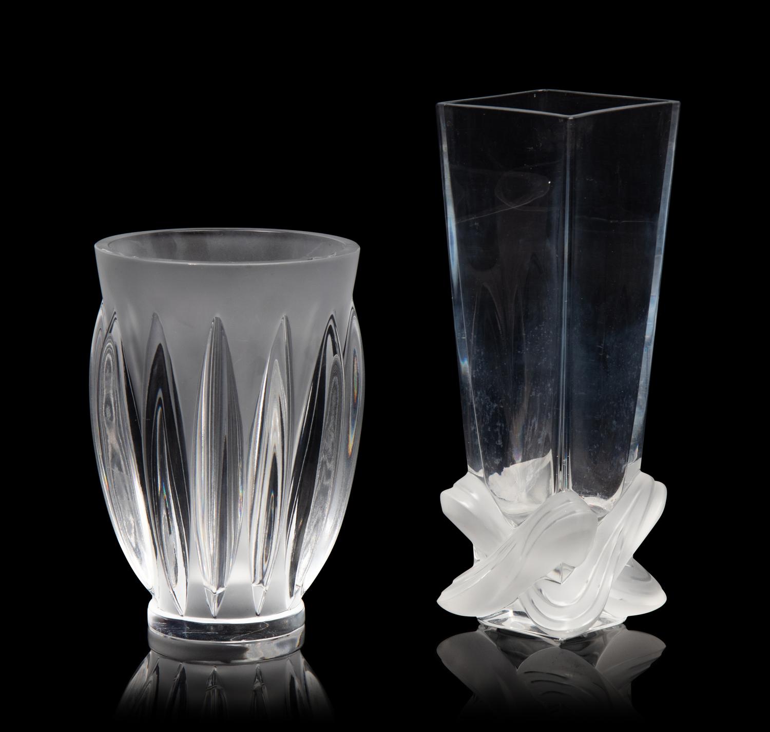 A Lalique Courchevel Vase and Lucca Vase