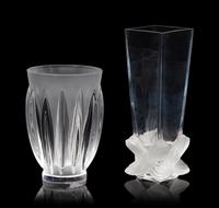 A Lalique Courchevel Vase and Lucca Vase