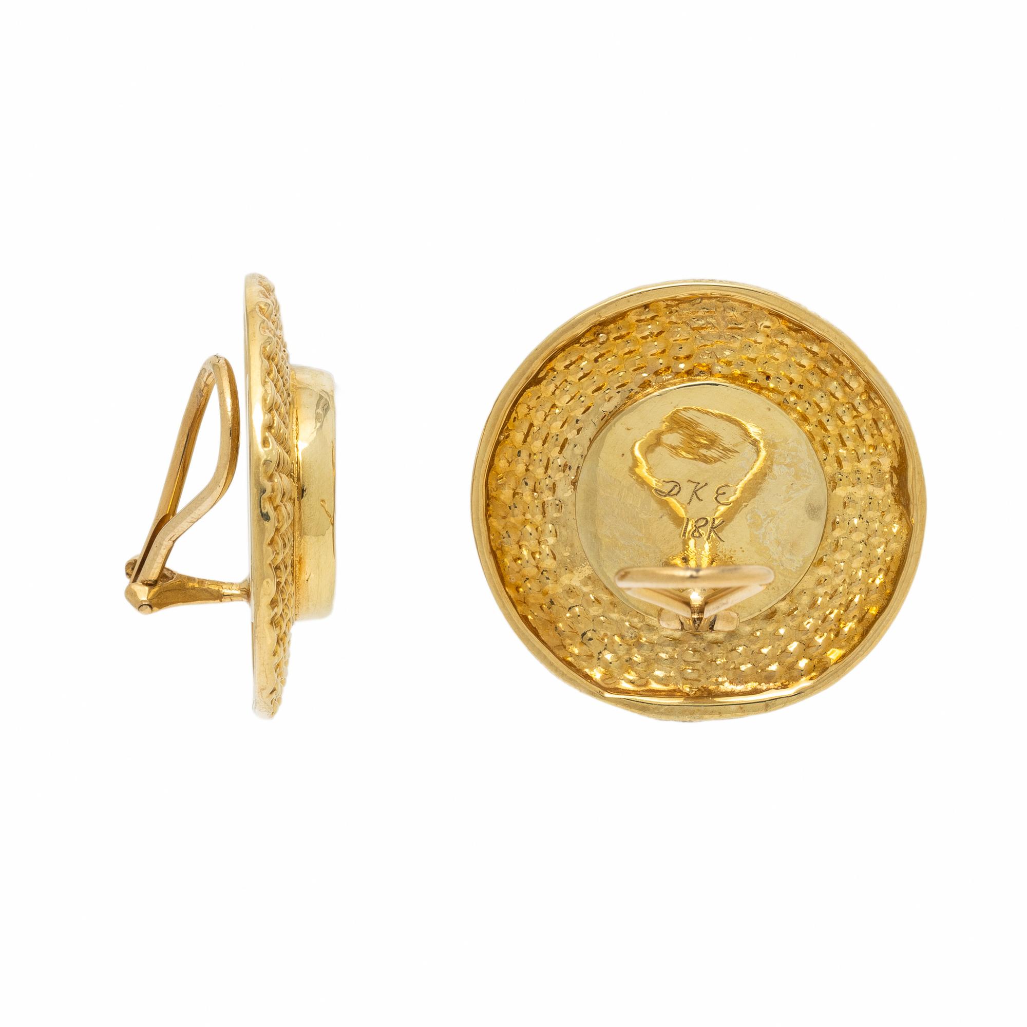 Mabé Pearl and Yellow Gold Earrings