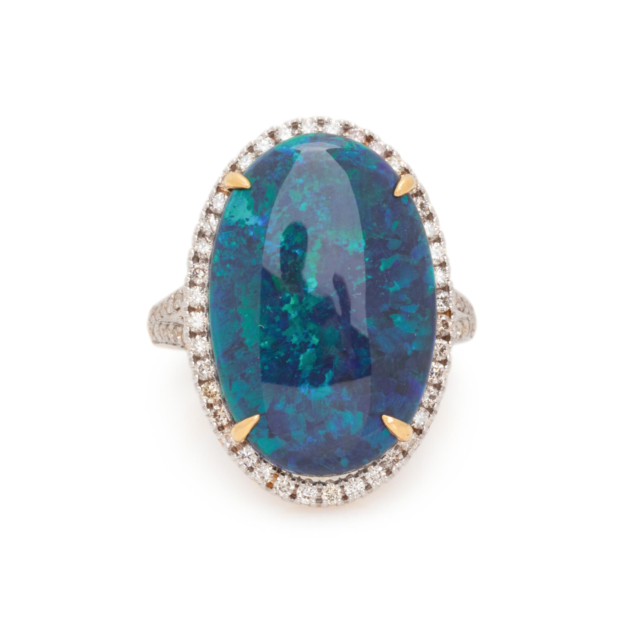 OPAL AND DIAMOND RING