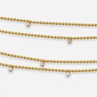 An 18K Yellow Gold and Diamond Bead Link Necklace