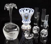 A Collection of Glass Table Articles Height of tallest 9 1/4 inches. — 20TH CENTURY