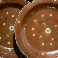 A Pair of Japanese Silver Inlaid Lacquered Chargers, 19th Century