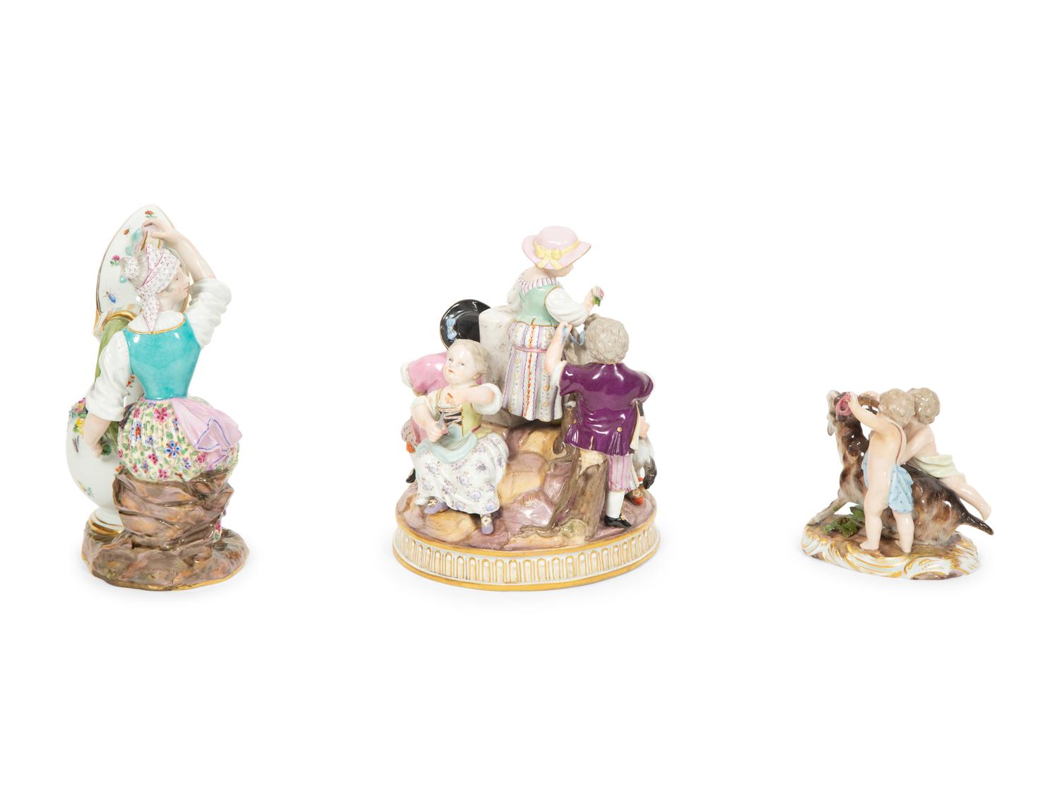 Three Meissen Porcelain Figure Groups