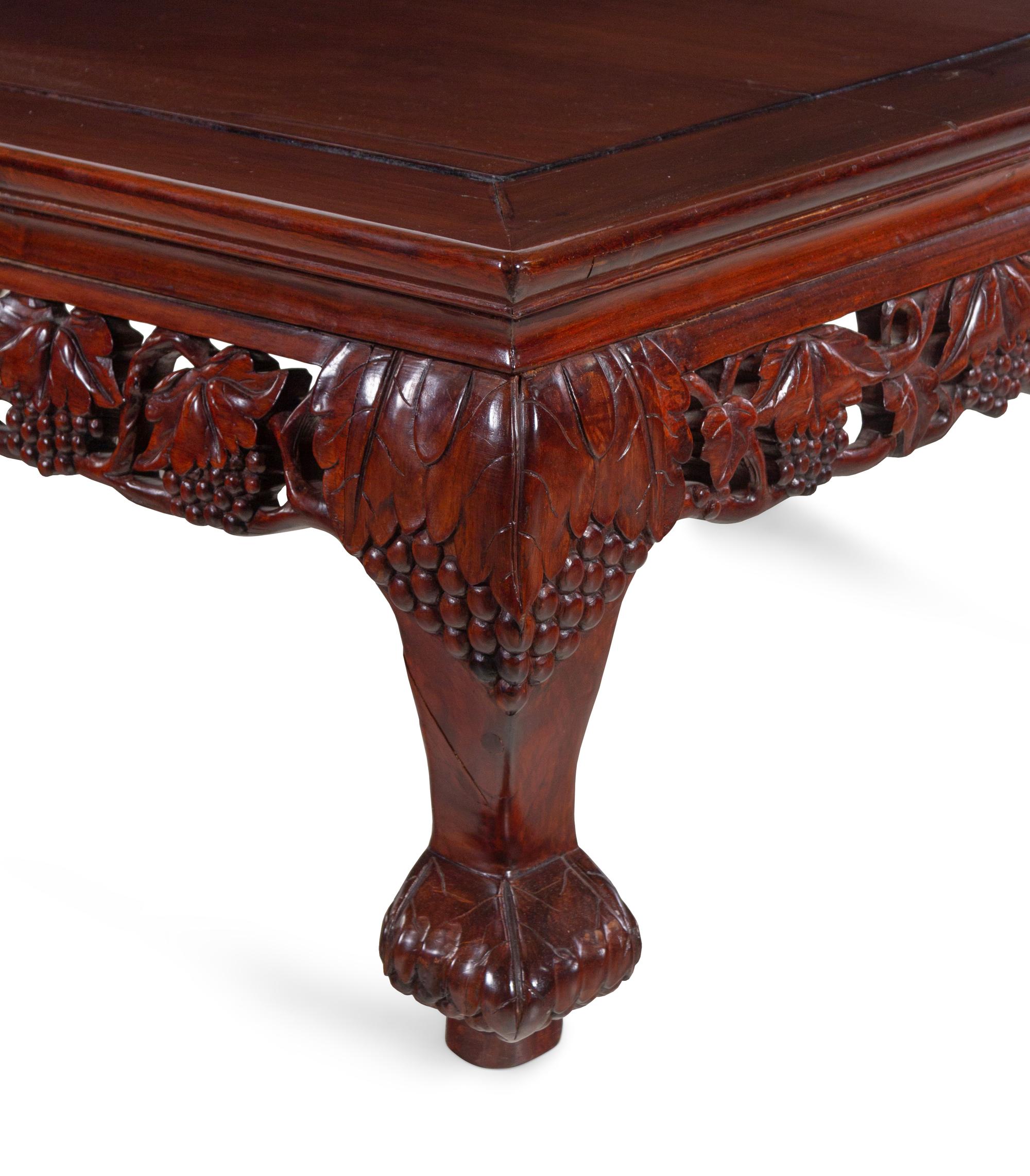 A Chinese Carved Rosewood Low Table