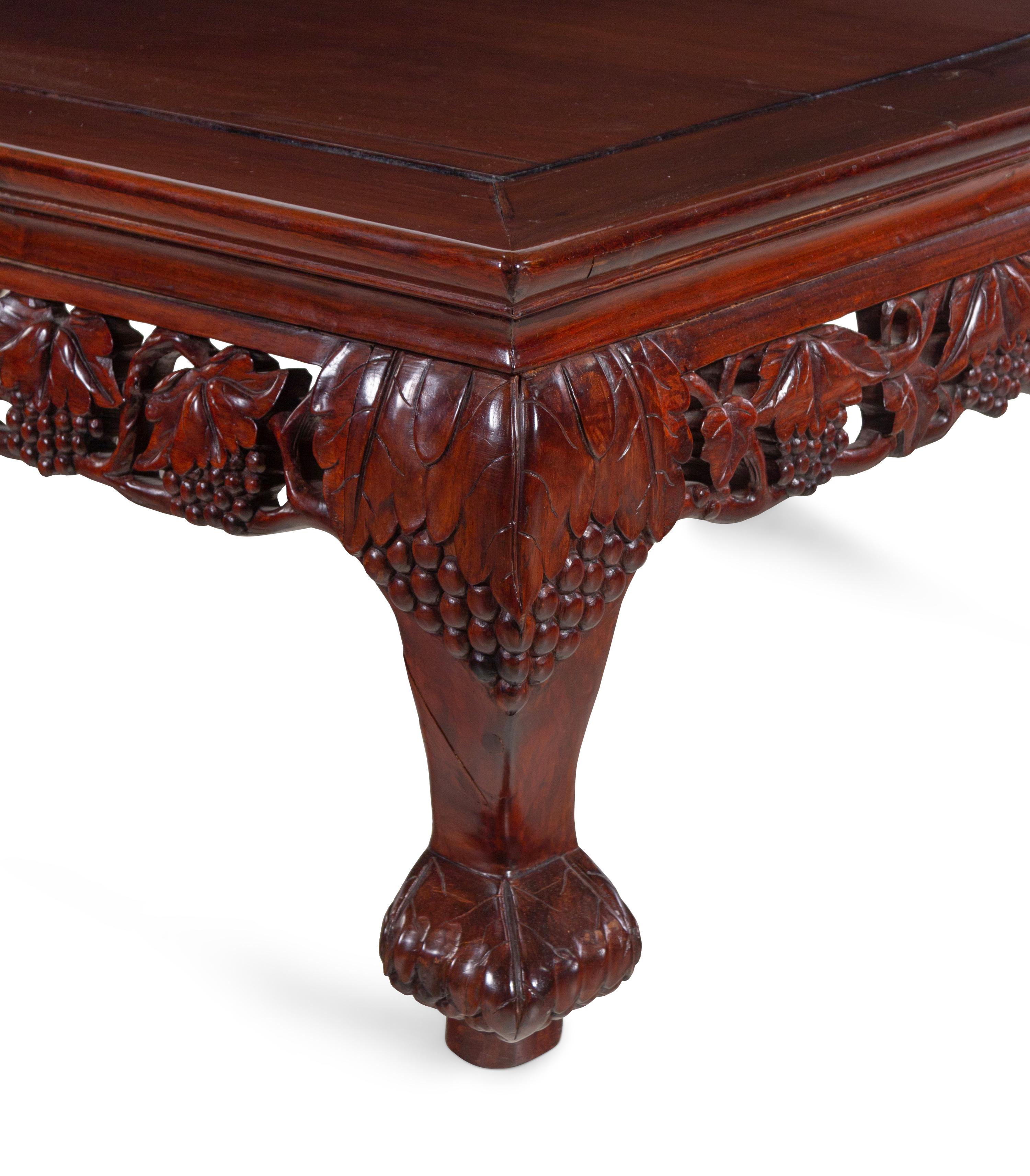 A Chinese Carved Rosewood Low Table