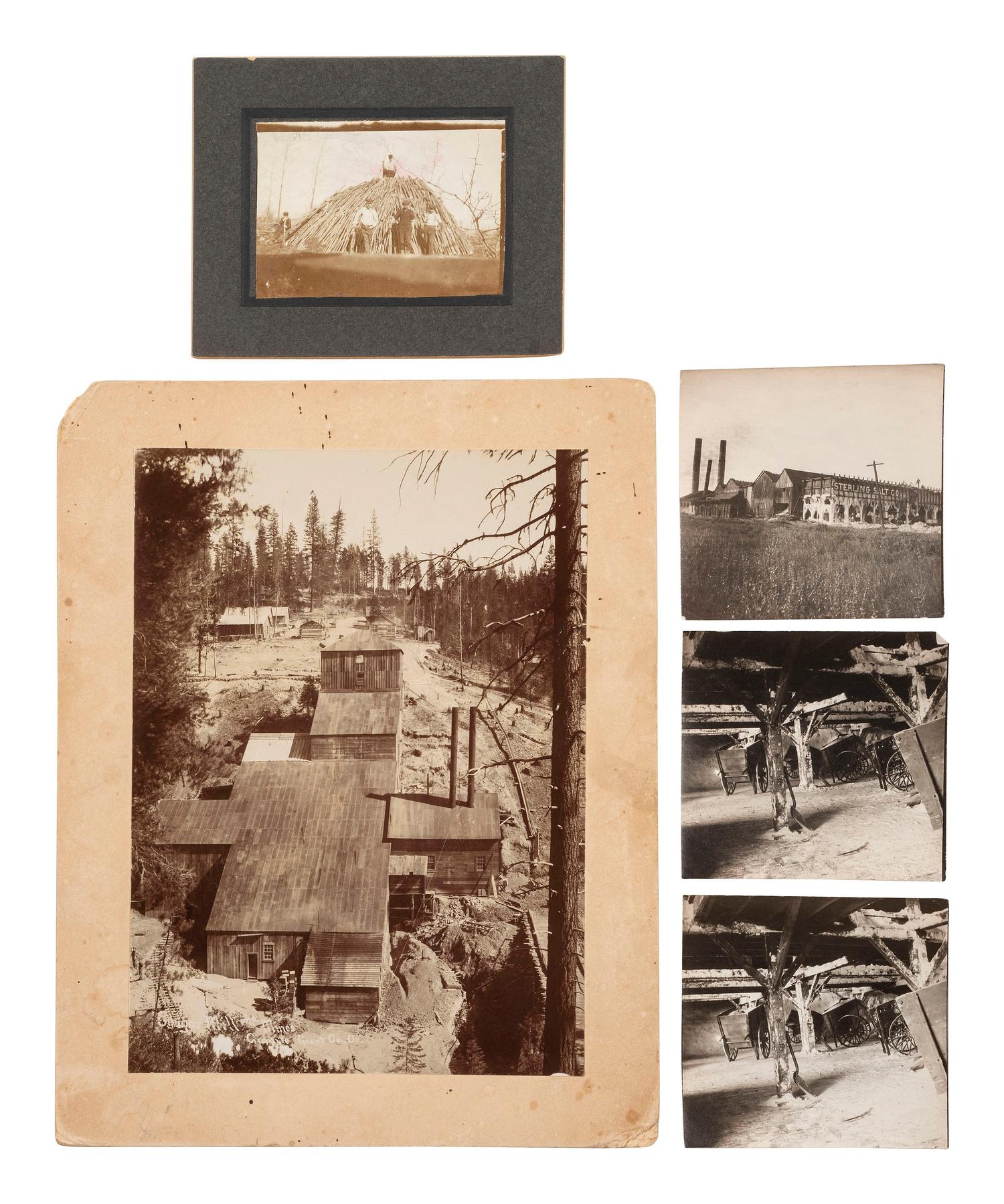 [EARLY PHOTOGRAPHY]. A large group of early photographs incl. equestrian and logging views.