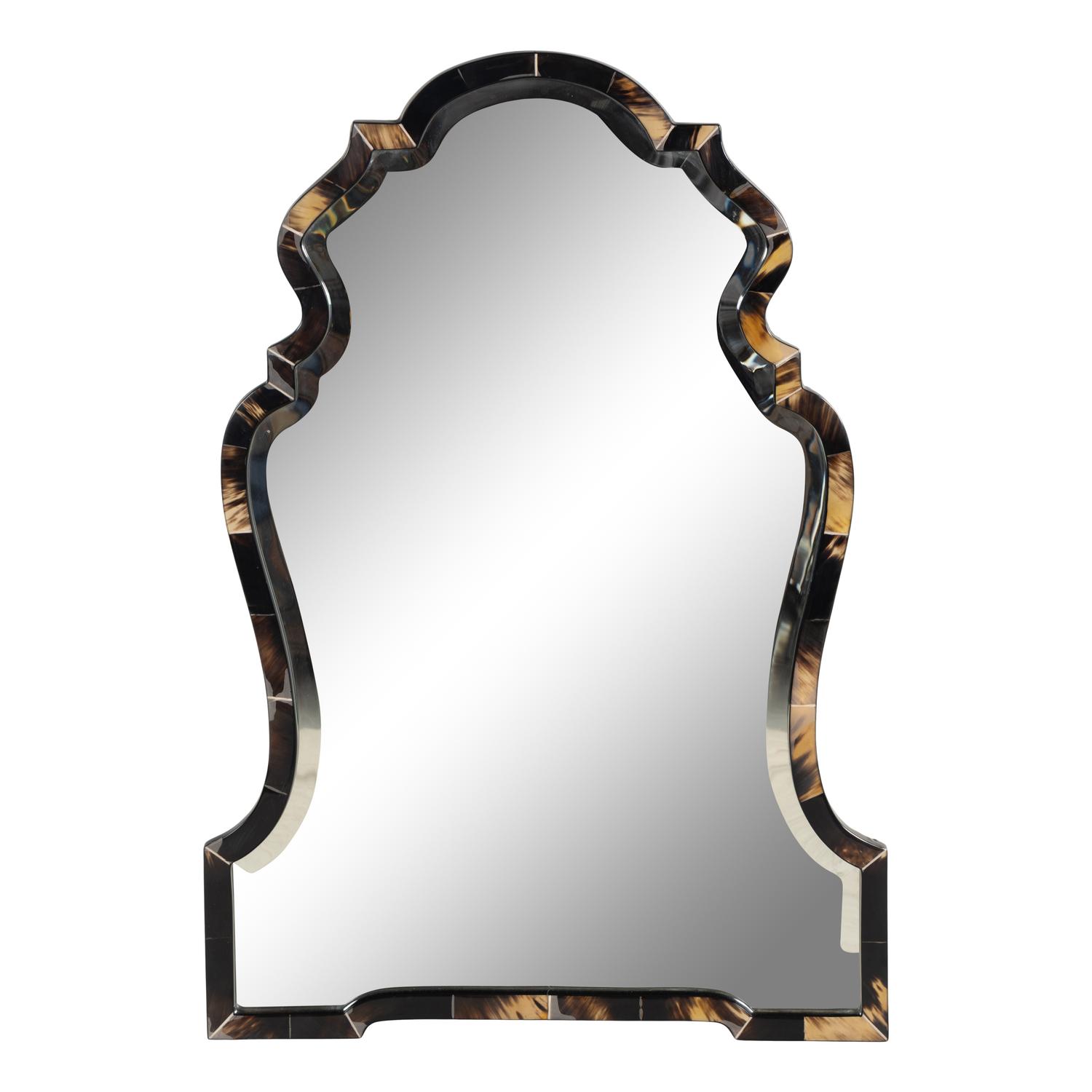 A Queen Anne Style Horn-Veneered Mirror
