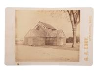 [1884 ELECTION]. A collection of cabinet cards and CDV from the 1884 election including portraits with Blaine or Cleveland ephemera, featuring a "Blaine and Logan" campaign building.