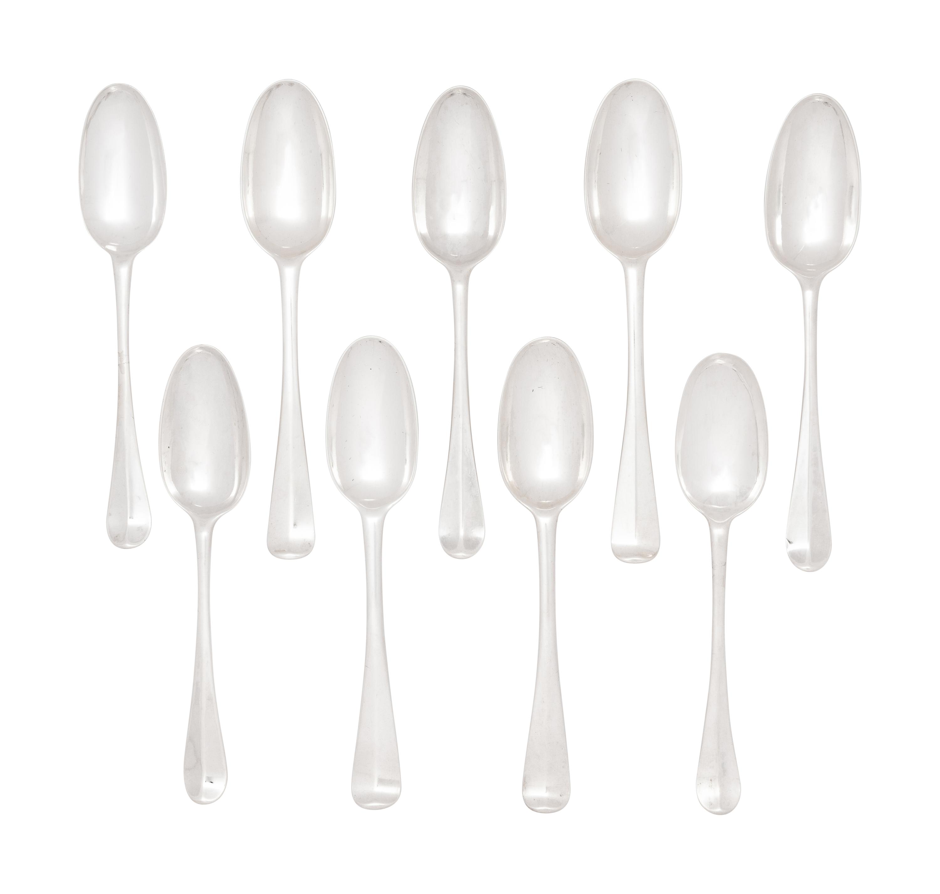 A Group of Eighteen Irish Silver Soup Spoons
