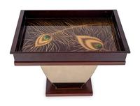 A Contemporary Brown Lacquer Tray Top Side Table — 21ST CENTURY
