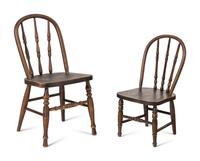 Two Sets of Four Child's Windsor Chairs