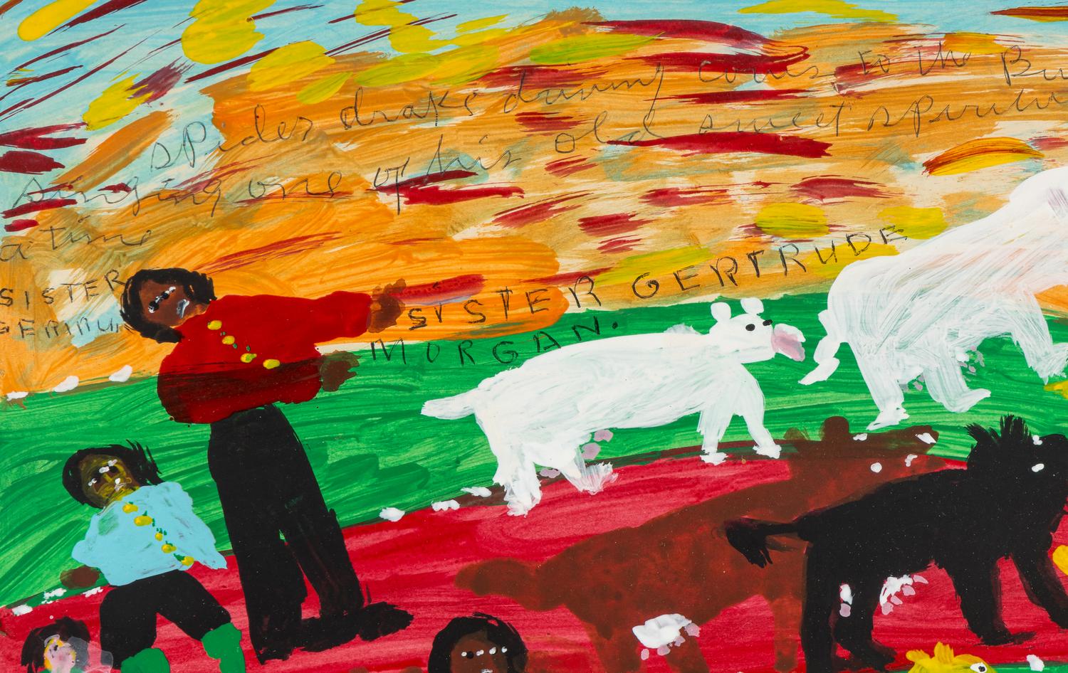 Sister Drake Driving Cows to the Butcher's Den