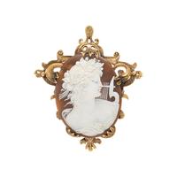 VICTORIAN, YELLOW GOLD CAMEO BROOCH