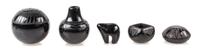 Five Santa Clara Blackware Pottery Articles Height of tallest 1 1/4 inches. — Dolores Curran (b. 1954)